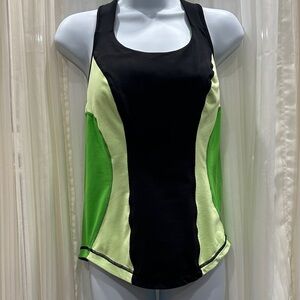 #124 Lululemon Athletica Black and Green Tank Top